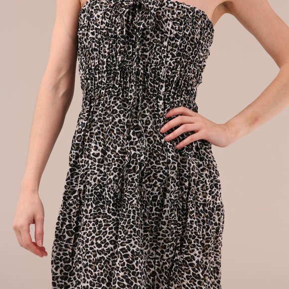2/20 Vintage strapless leopard print dress - Picture 2 of 8